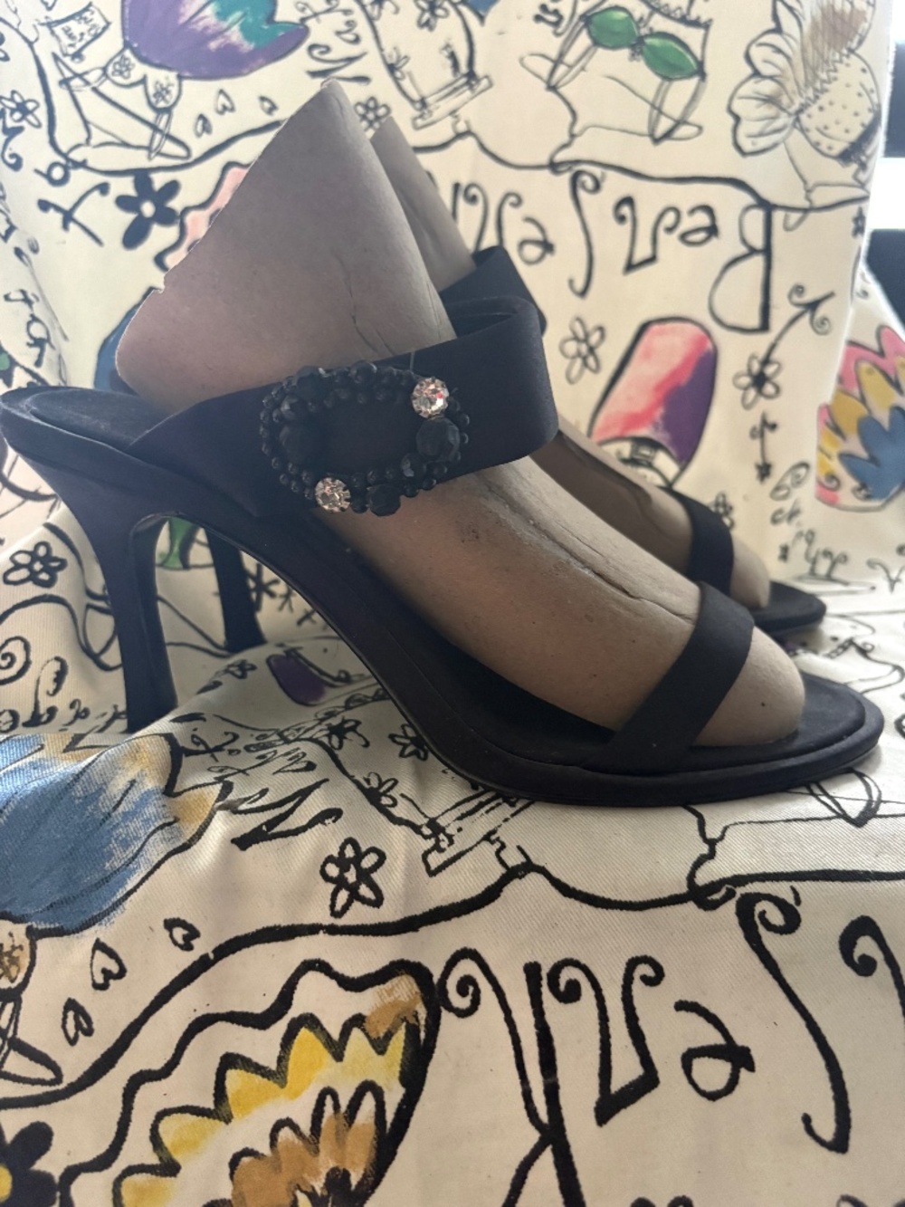 Enzo Angiolini satin evening sandals